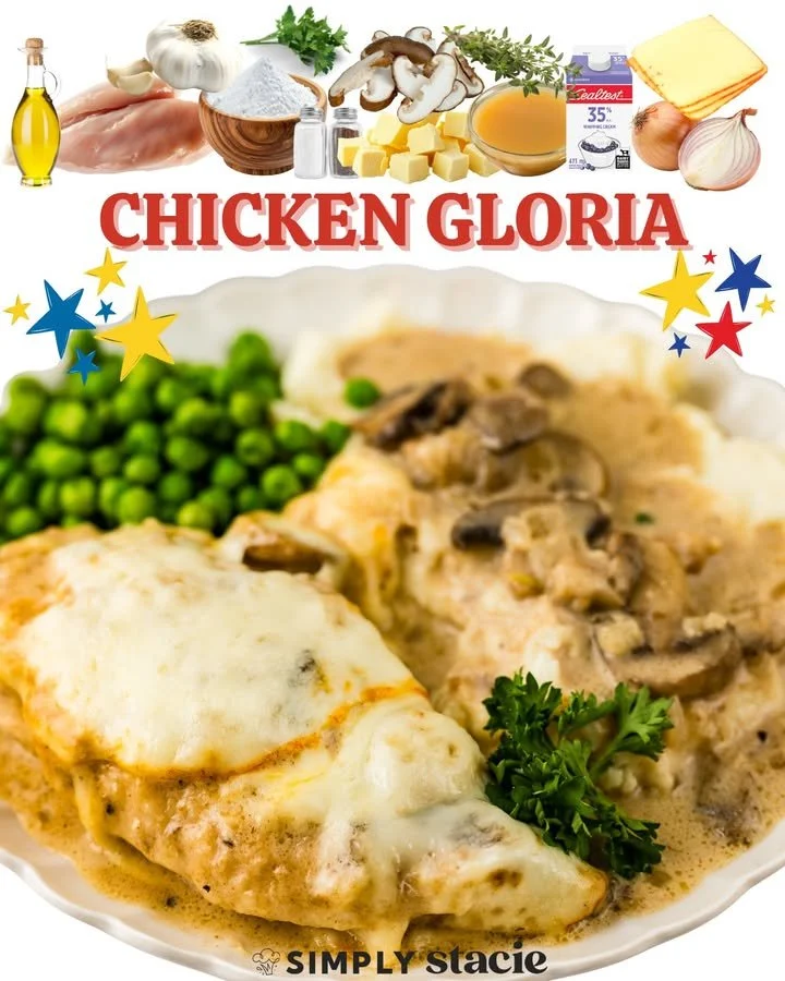 Delicious Chicken Gloria dish garnished and served elegantly.