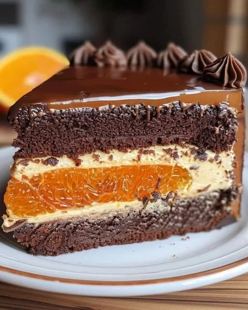Chocolate Orange Cheesecake Layer Cake with rich chocolate frosting and orange zest
