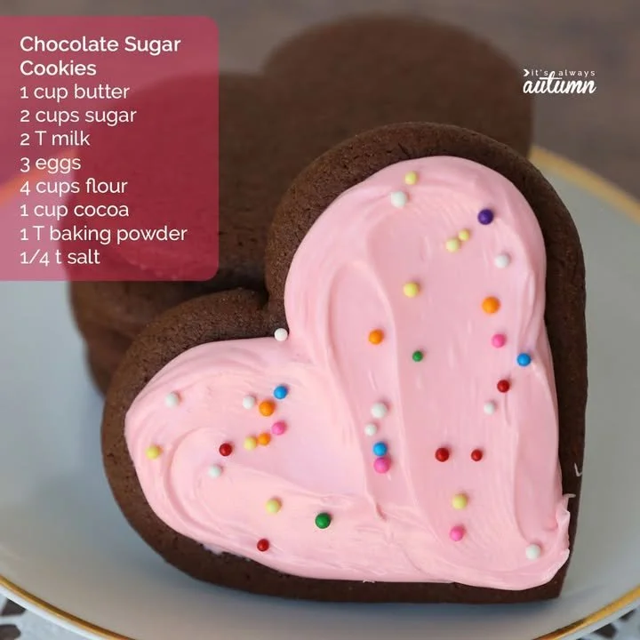 Delicious homemade chocolate sugar cookies on a plate