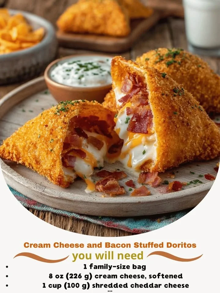 Cream Cheese and Bacon Stuffed Doritos on a plate