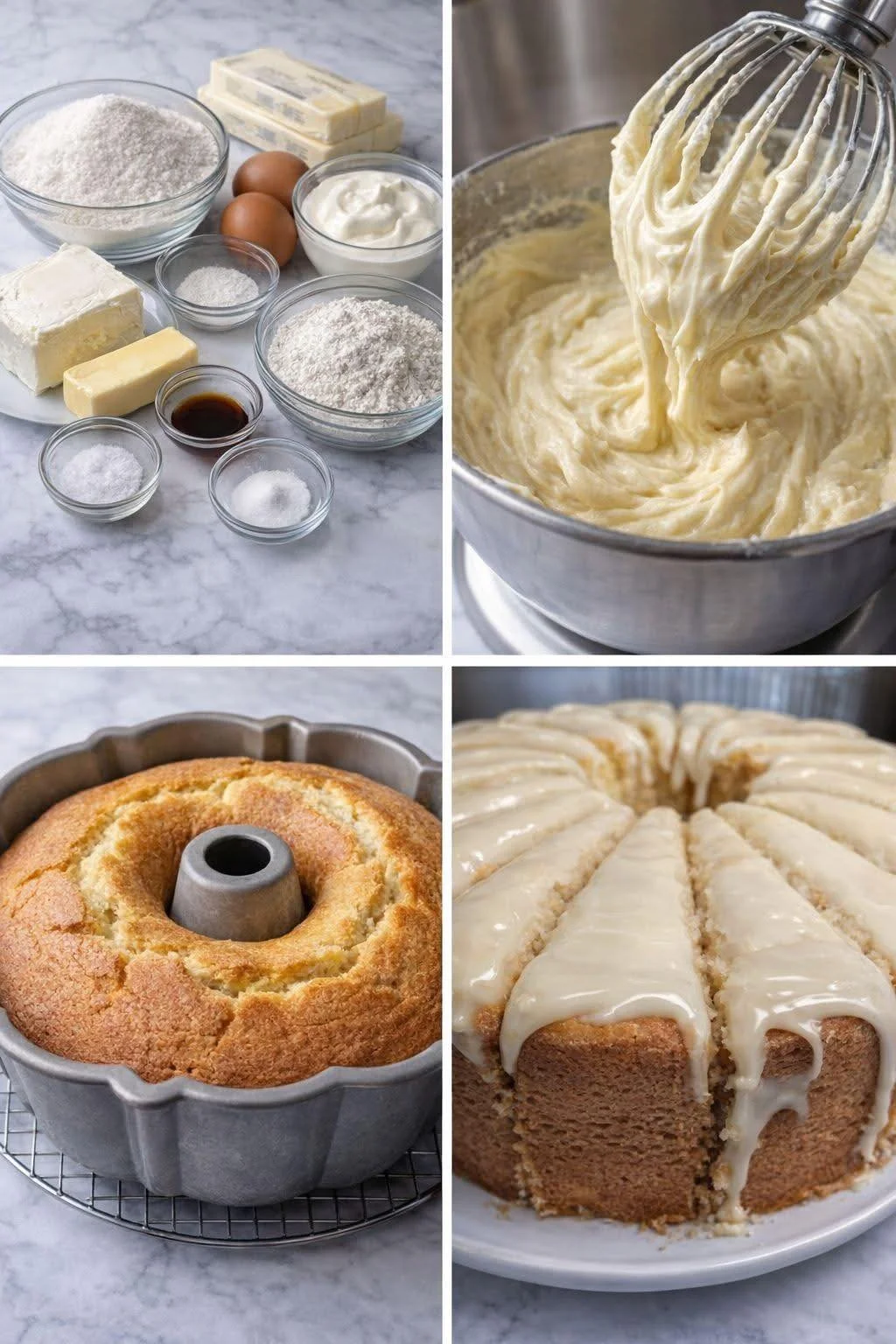 Delicious cream cheese pound cake slice on a plate with a fork