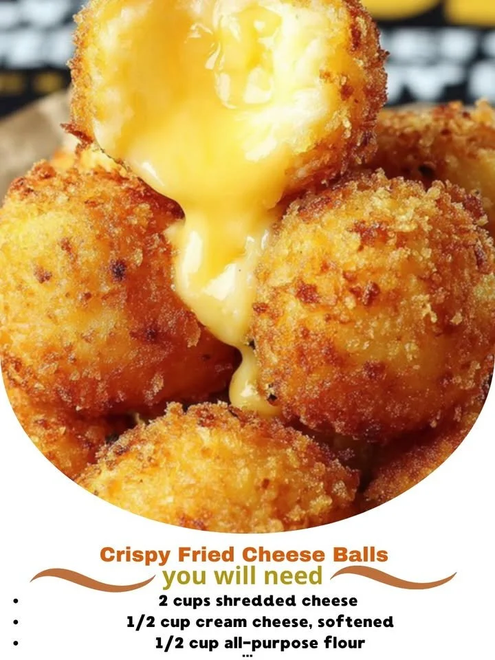 Plate of crispy fried cheese balls with a golden brown exterior