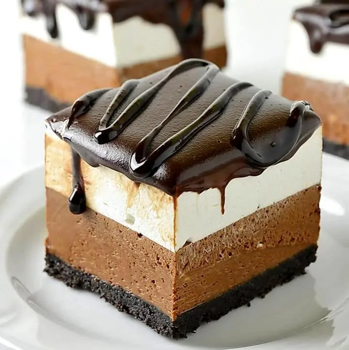 Delicious double chocolate cheesecake topped with chocolate shavings