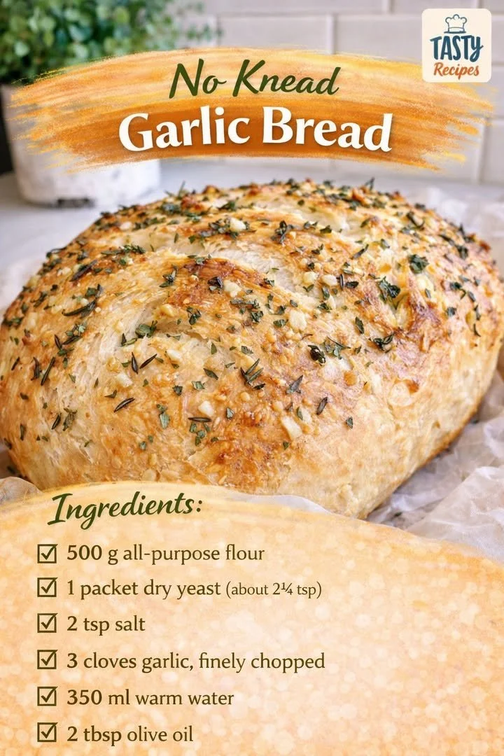 Easy garlic bread recipe with fresh garlic and herbs on toasted bread