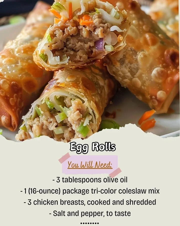 Plate of crispy homemade egg rolls filled with vegetables and meat.