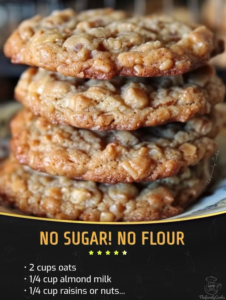 A plate of healthy cookies made without sugar and flour, perfect for guilt-free snacking.