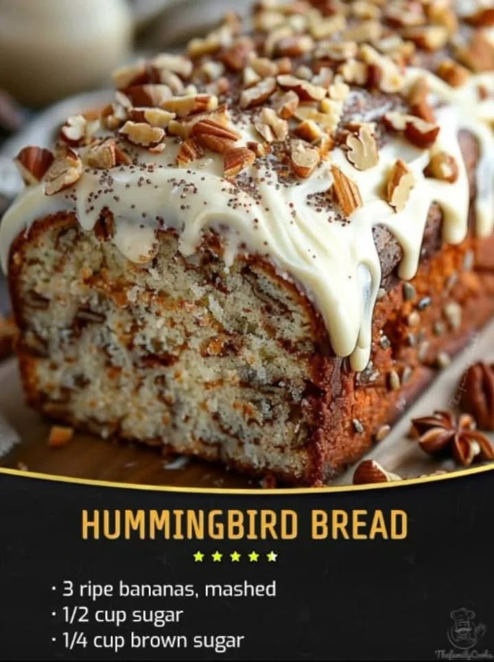 Delicious slice of Hummingbird Bread with fruit and nuts