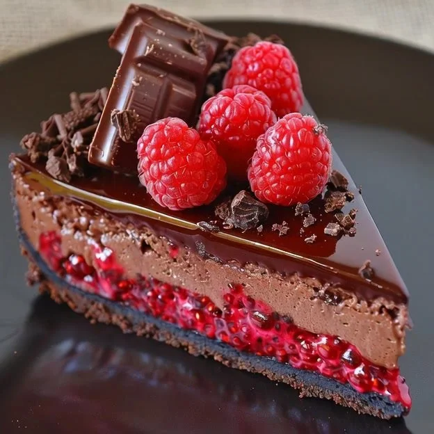 Decadent Chocolate Raspberry Tart with rich layers of chocolate and fresh raspberries