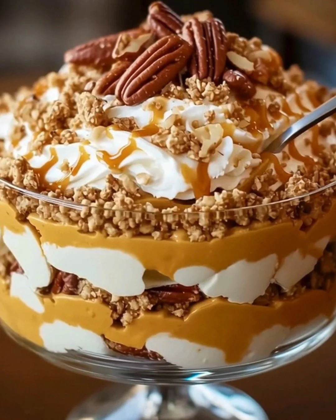 Maple Pecan Pumpkin Cheesecake Trifle layered dessert