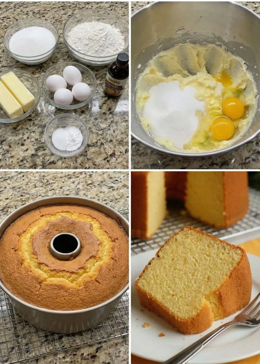 Delicious slice of Ms. Johnnie Ruth's pound cake with a golden crust and soft texture