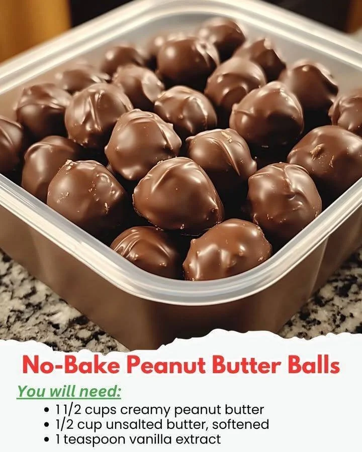 No-bake peanut butter balls arranged on a plate for a tasty snack