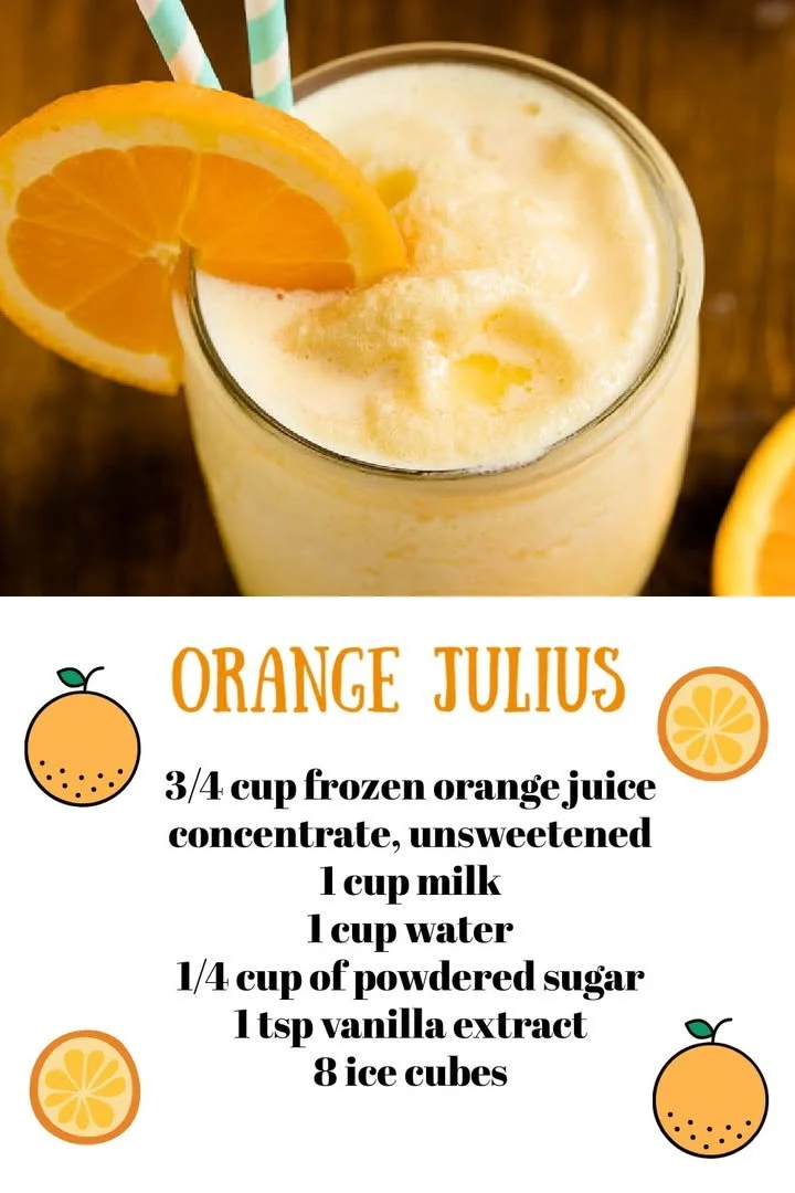 Refreshing Orange Julius smoothie made with oranges and cream
