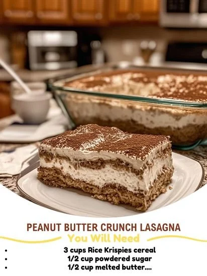 Delicious Peanut Butter Crunch Lasagna with creamy layers and crunchy texture