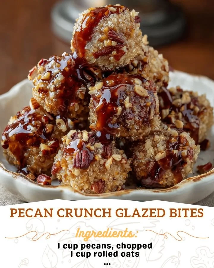 Delicious Pecan Crunch Bites glazed for a sweet treat