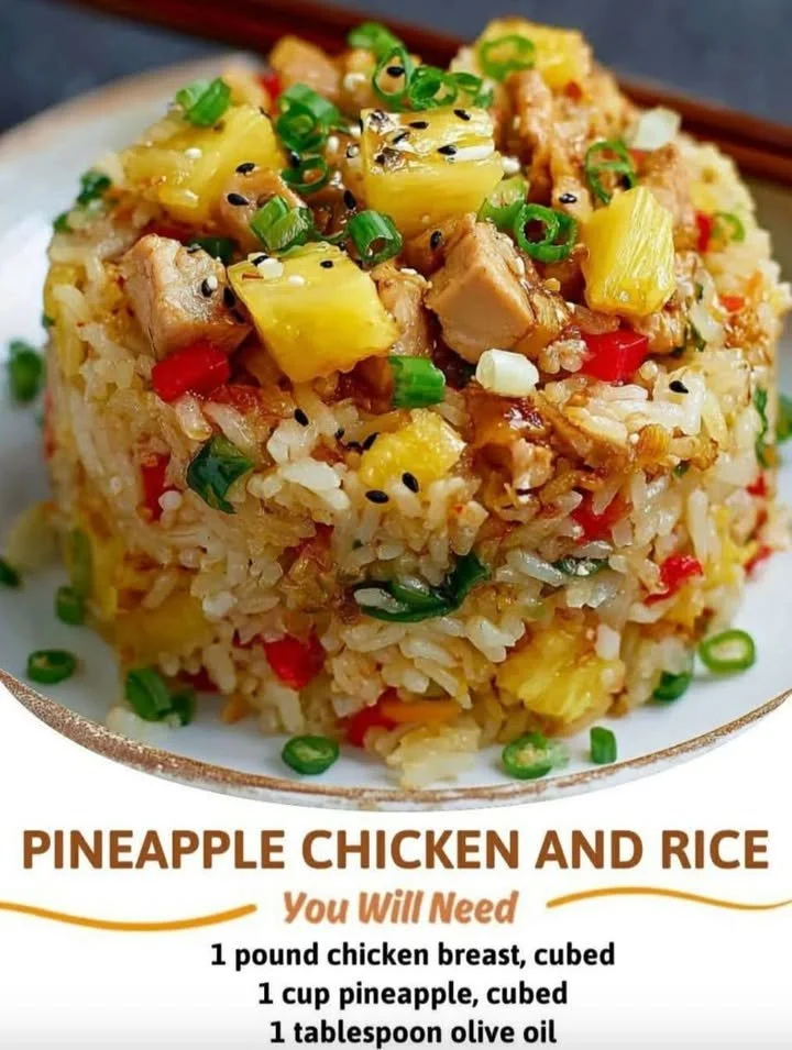 Delicious Pineapple Chicken served with rice