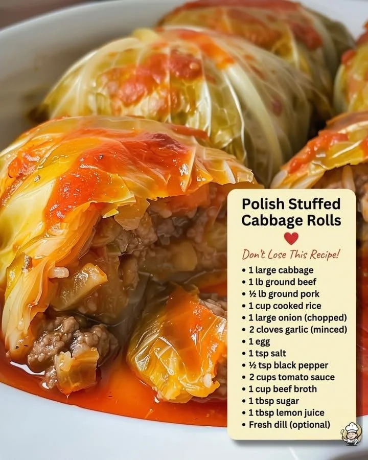 Polish stuffed cabbage rolls filled with rice and meat on a plate