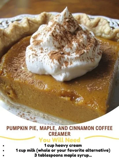 Pumpkin pie flavored coffee creamer with maple and cinnamon