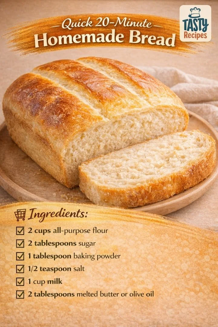 Freshly baked quick homemade bread ready to be served