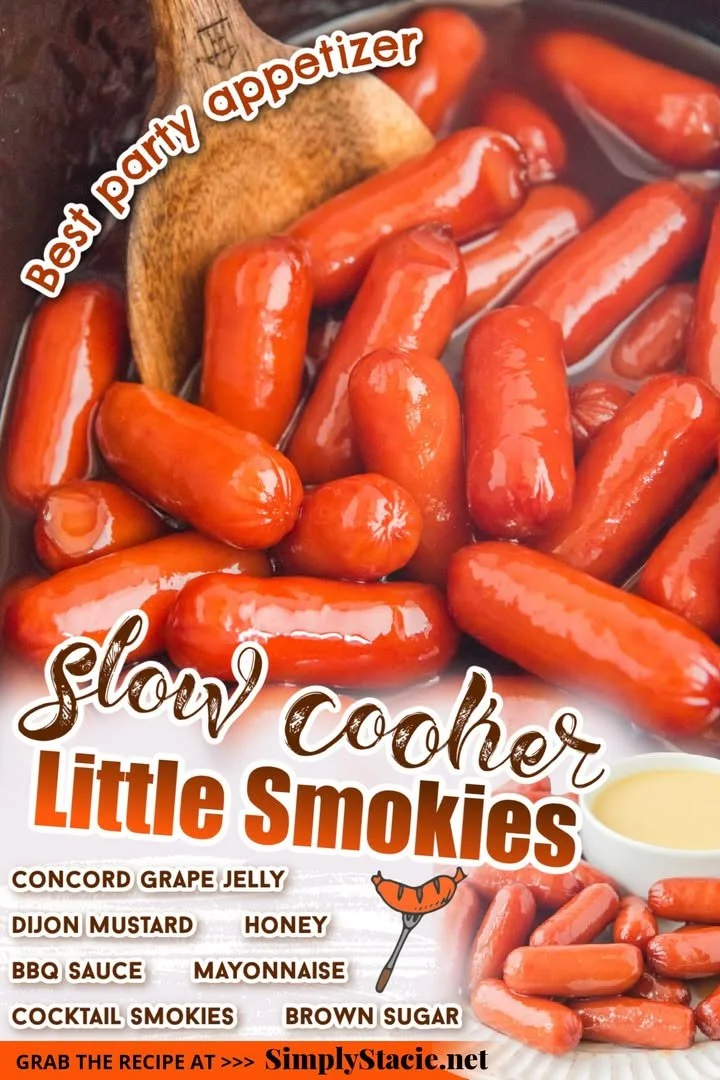Slow Cooker Little Smokies served in a dish