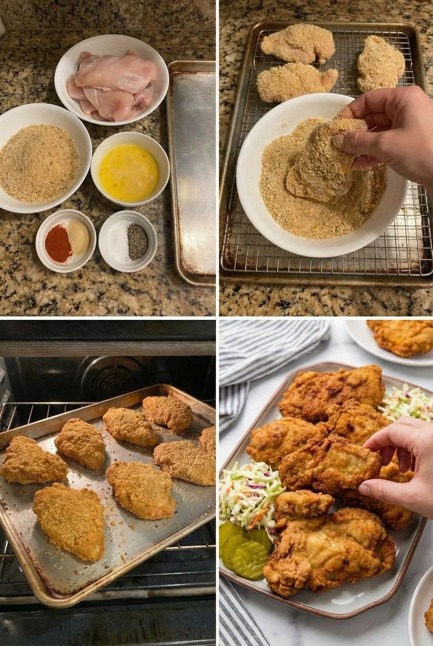 Delicious Southern fried chicken served with sides