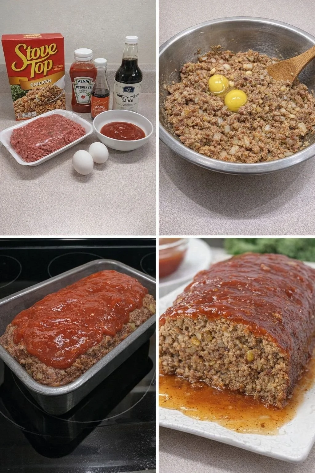Stove Top Stuffing Meatloaf fresh out of the oven, garnished and ready to serve