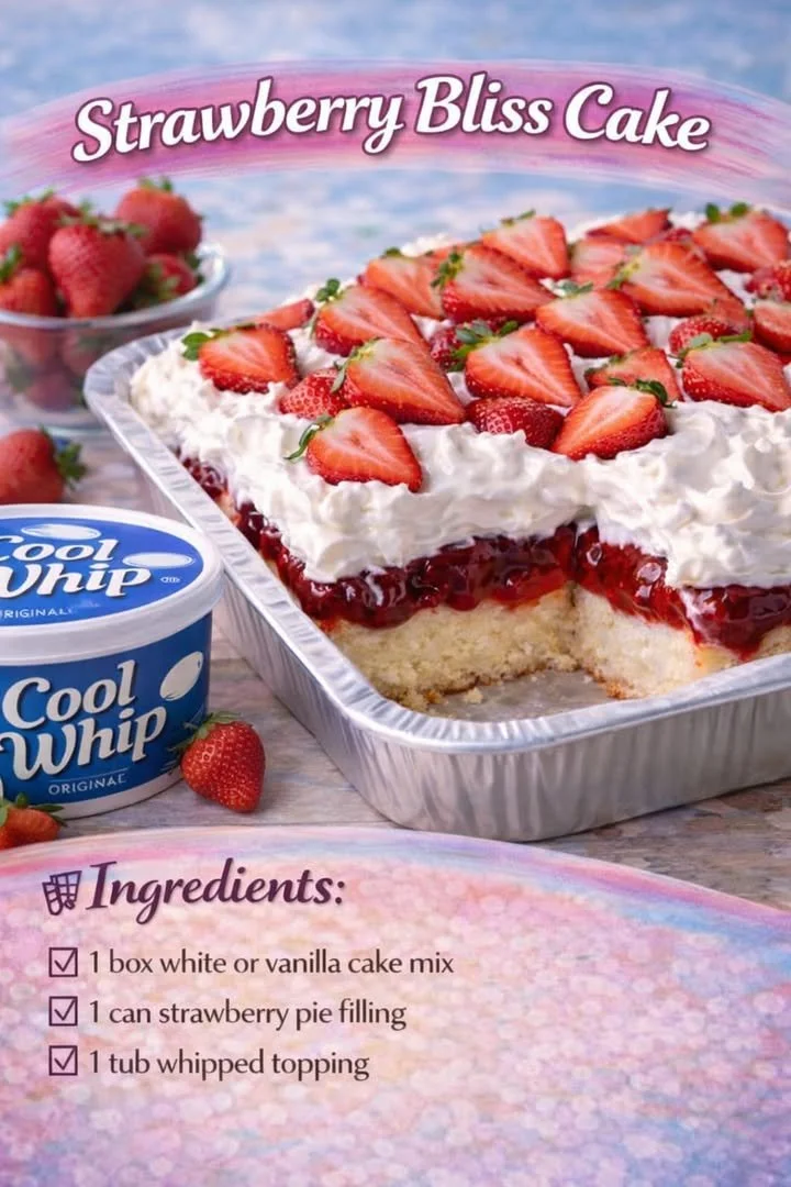 Delicious Strawberry Bliss Cake with fresh strawberries and cream layers