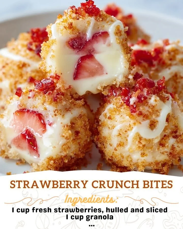 Delicious Strawberry Crunch Bites snack with crunchy texture and vibrant flavor.