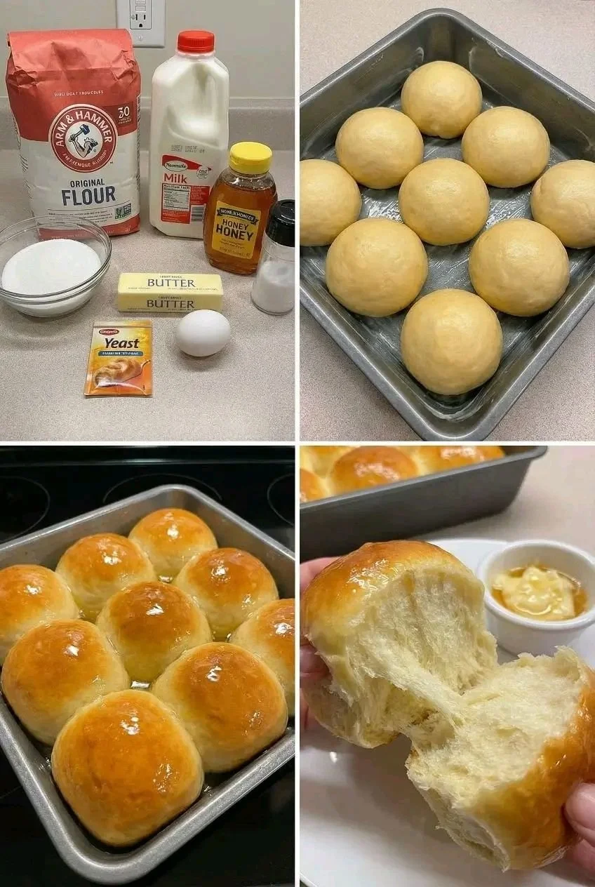 Freshly baked Texas Roadhouse Rolls served with cinnamon butter
