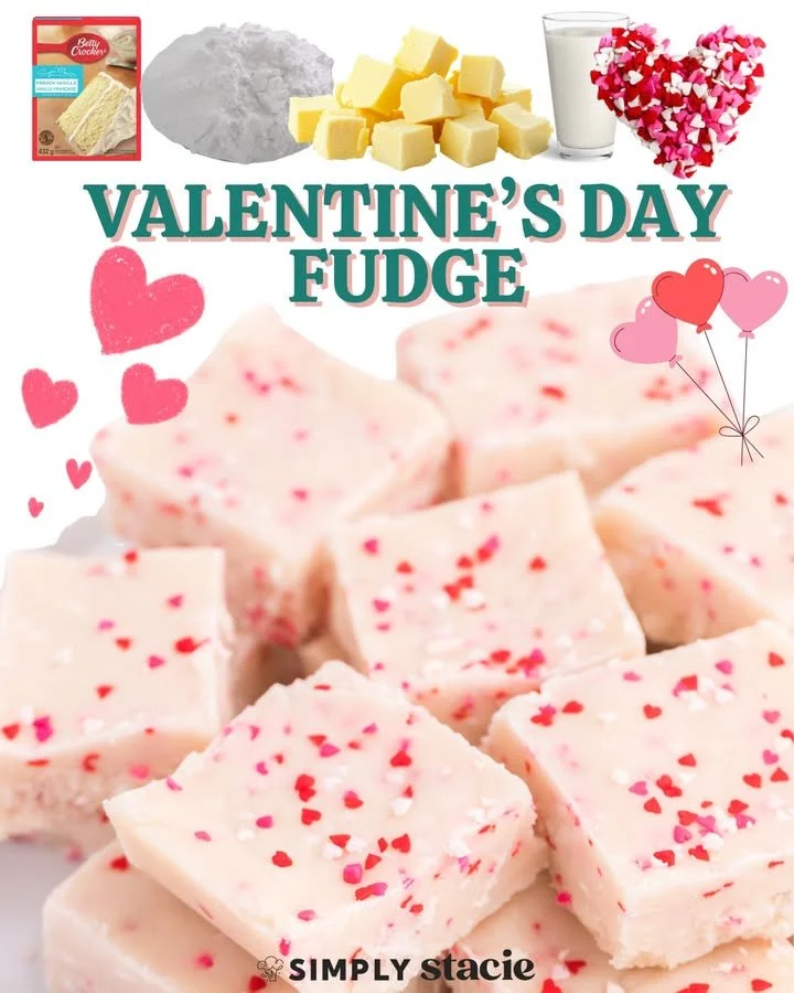 Delicious Valentine's Day Fudge, perfect for sharing with loved ones.