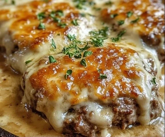 Amish Hamburger Steak Bake served with sides on a plate