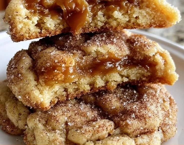 Brown Sugar Cinnamon Caramel Cookies fresh from the oven