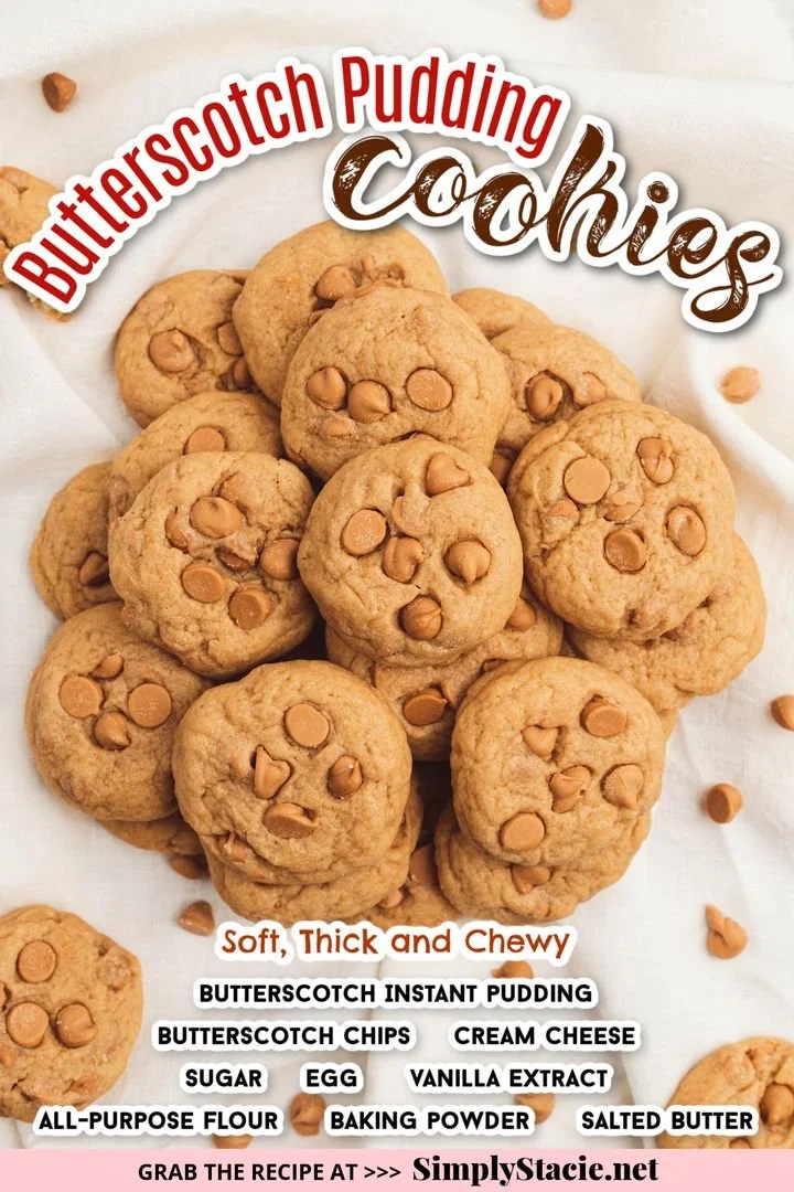 Delicious butterscotch pudding cookies on a plate, fresh from the oven.