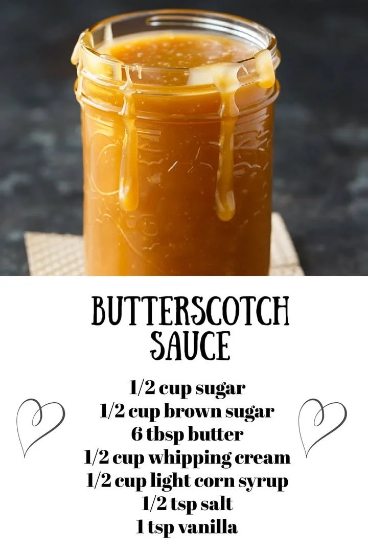 Delicious homemade butterscotch sauce drizzled over dessert.