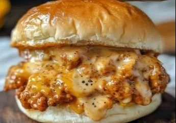 Cajun chicken sloppy joes served on a plate with fresh toppings.