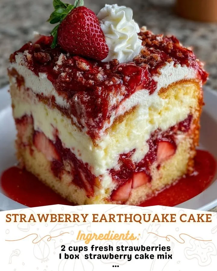 Delicious Caramel Turtle Poke Cake topped with caramel and chocolate layers.