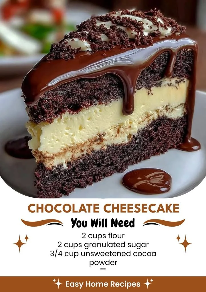 Sliced Chocolate Cheesecake on a plate, garnished with chocolate shavings.