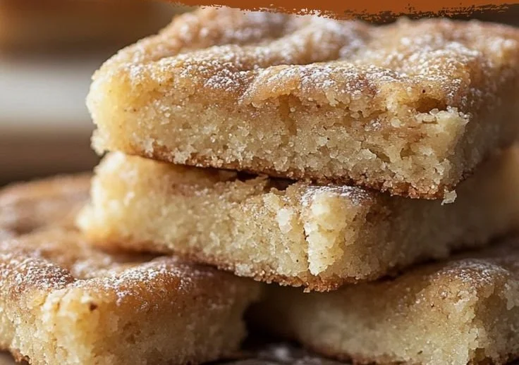Freshly baked Cinnamon Sugar Blondies on a cooling rack