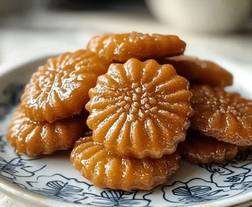 Crispy Yakgwa - Delicious Korean honey cookies with a golden, crunchy texture.