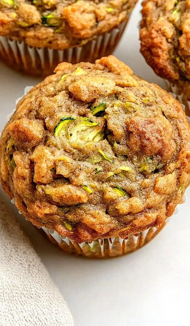 Easy morning zucchini muffins fresh out of the oven