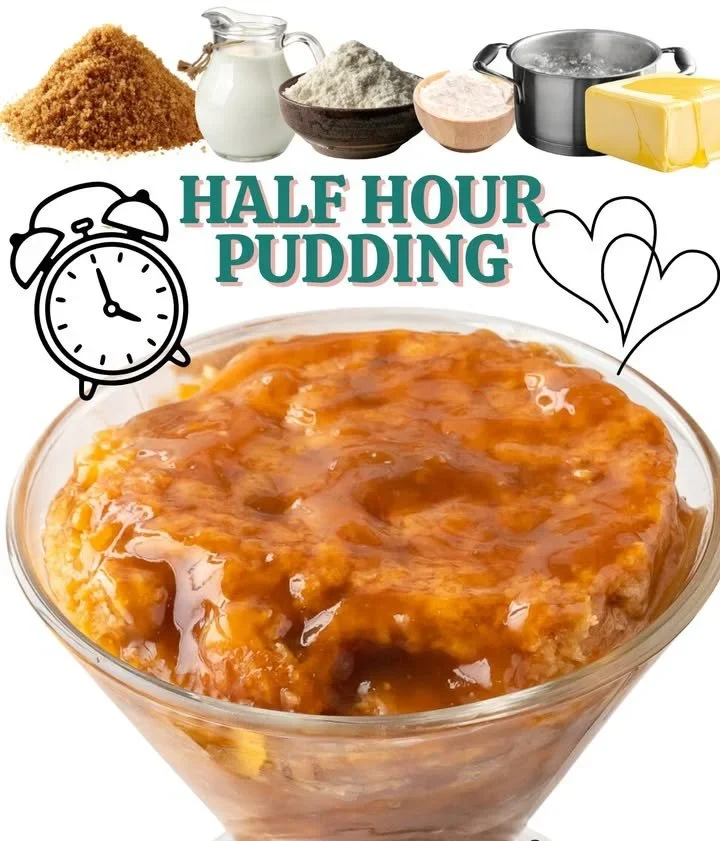 Delicious half-hour pudding topped with chocolate and fresh berries.