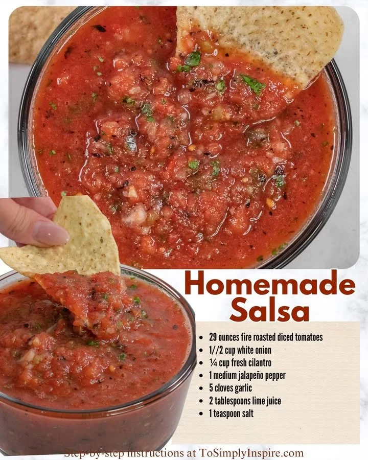 Freshly made homemade salsa with ripe tomatoes, onions, and cilantro.