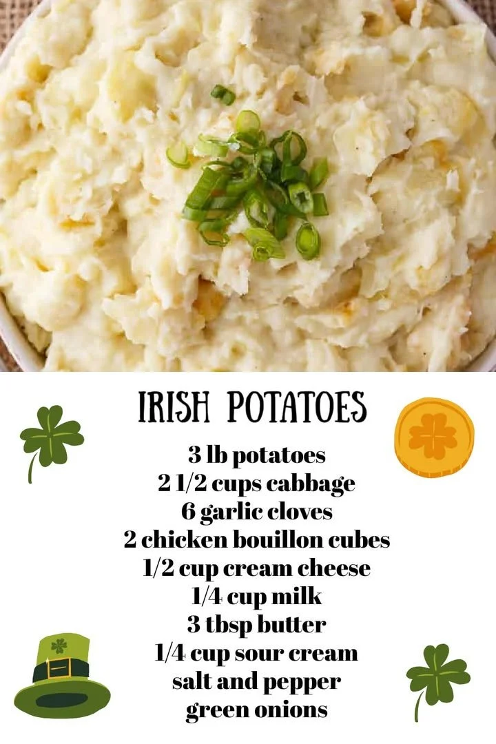 A plate of traditional Irish Potatoes served with butter and herbs.