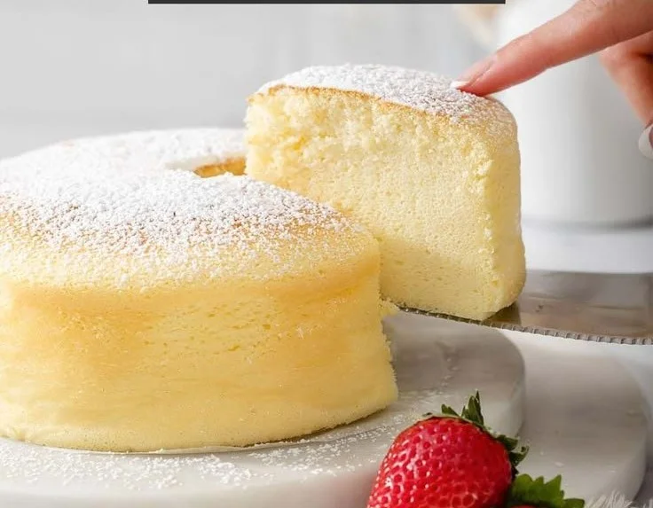 Delicious Japanese cotton cheesecake with a light and fluffy texture.
