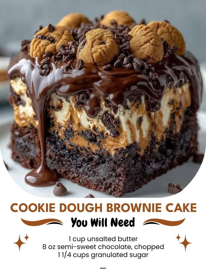 Cookie Dough Brownie Cake