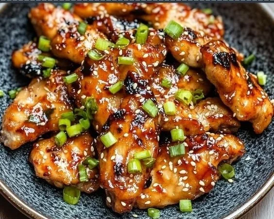 Delicious Korean chicken breasts marinated with traditional spices.
