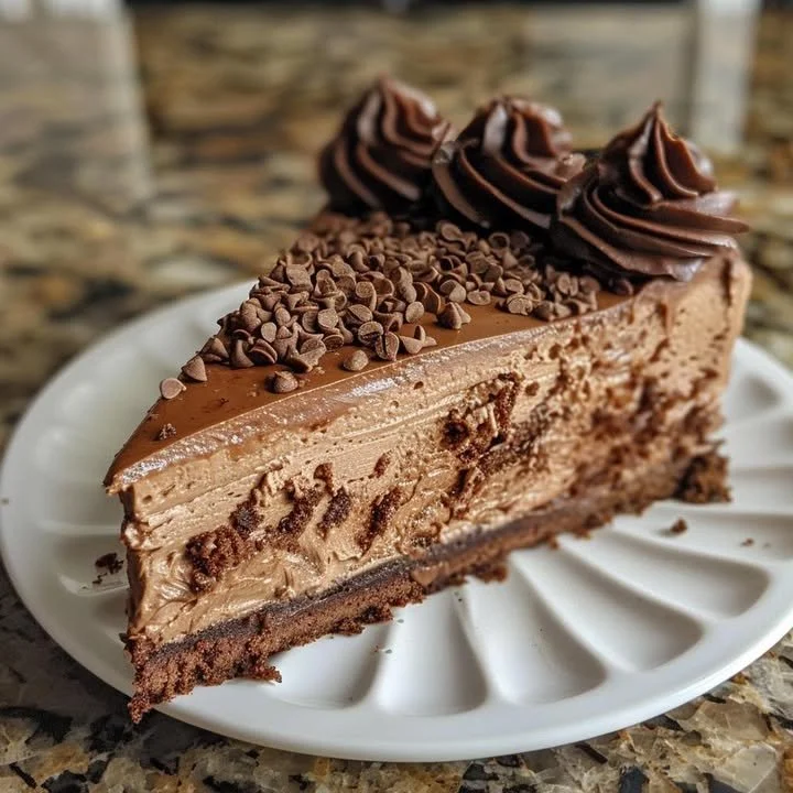 Mocha cheesecake cake with rich chocolate and coffee layers