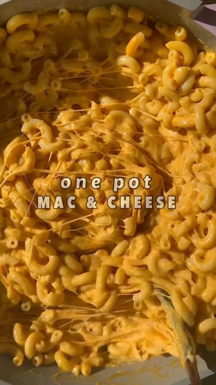Delicious One Pot Creamy Mac and Cheese cooked on the stovetop.