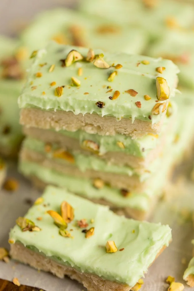 Delicious homemade Pistachio Cream Bars with a creamy texture and rich flavor