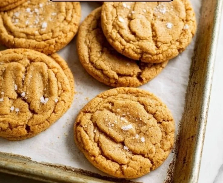 Delicious salted honey cookies on a rustic wooden table