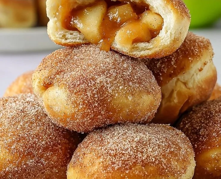 Delicious Simple Caramel Apple Pie Bombs ready to be enjoyed.